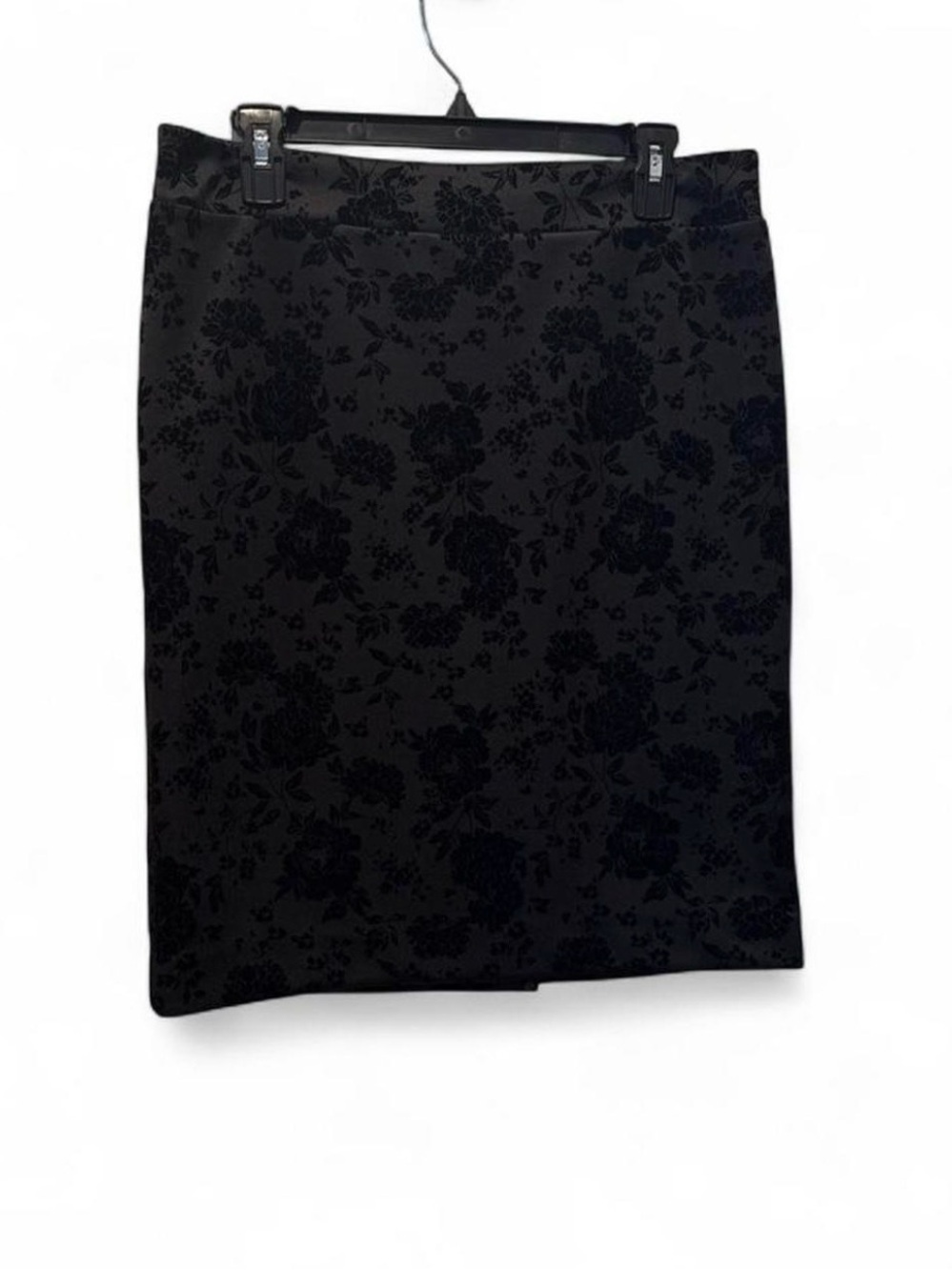 Ann Taylor Black Floral Jacquard Pencil Skirt